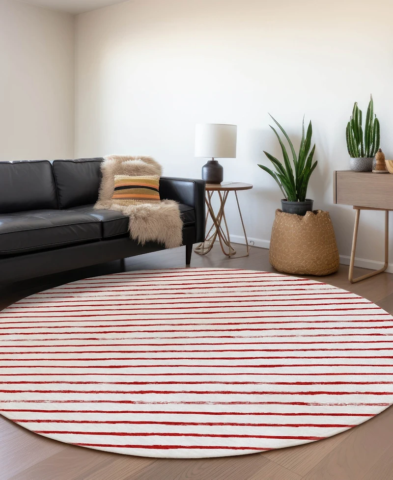Addison Holiday Washable Indoor/Outdoor ACN1819 8'x8' Round Area Rug
