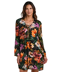 La Blanca Women's Tropical Hideaway Lace Front Cover Up
