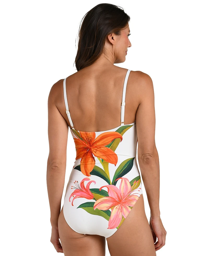 La Blanca Women's Jungle Blossoms Lingerie Mio One Piece Swimsuit