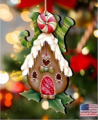 Designocracy Joy Gingerbread House Holiday Ornament
