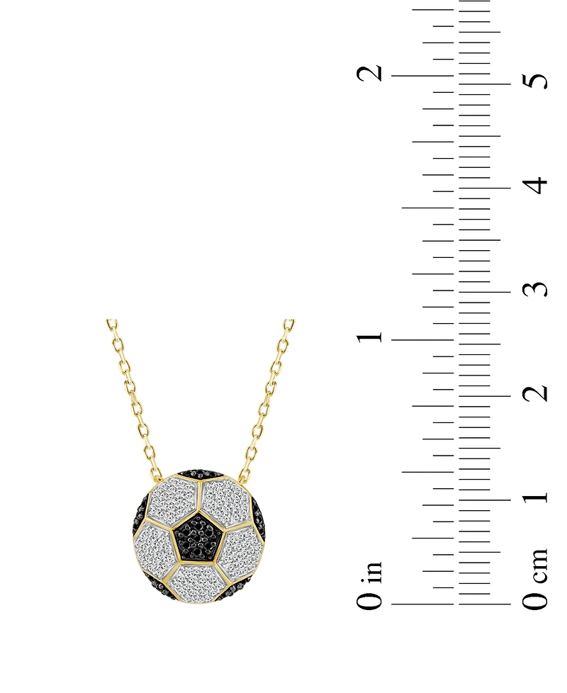 Macy's White Diamond (1/5 ct. t.w.) & Black Diamond (1/10 ct. t.w) Necklace in 10K Yellow Gold