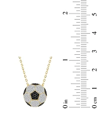 Macy's White Diamond (1/5 ct. t.w.) & Black Diamond (1/10 ct. t.w) Necklace in 10K Yellow Gold