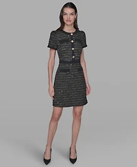 Karl Lagerfeld Paris Women's Crew Neck Sheath Dress