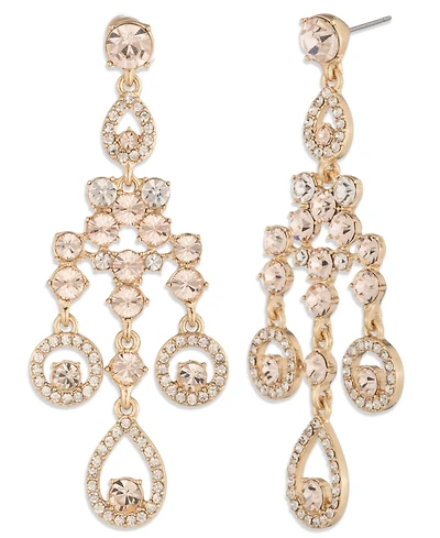 Givenchy Gold-Tone Crystal Pave Pear Chandelier Earrings