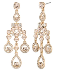 Givenchy Gold-Tone Crystal Pave Pear Chandelier Earrings