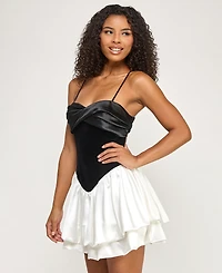 City Studios Juniors' Sweetheart Neck Bubble Skirt Open Back Dress