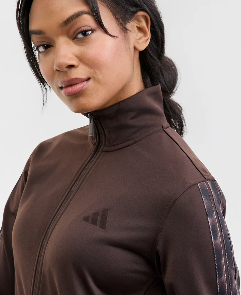 adidas Women's Three Stripes Leopard Print Track Jacket