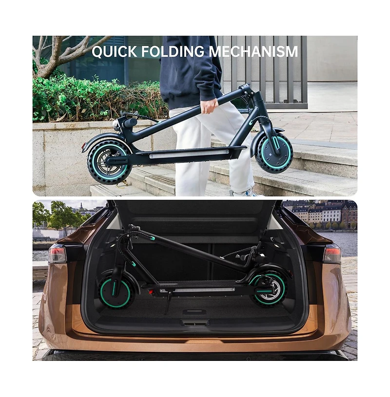 Artudatech 8.5-inch folding electric scooter with app, 350W, 35km range, 30km/h city commuting with lights