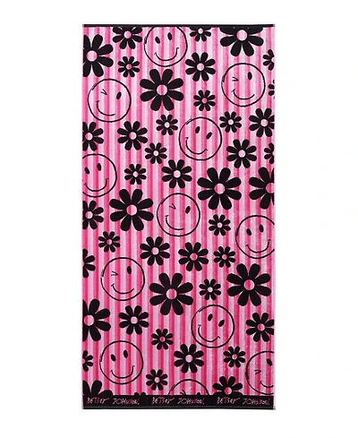 Betsey Johnson Smiley Daisy Printed Cotton Blend Beach Towel