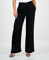 I.n.c. International Concepts Petite Embellished High-Rise Wide-Leg Pants, Macy's Exclusive
