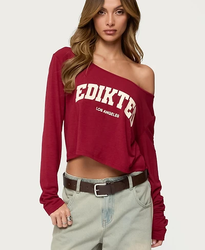 Edikted Womens La Babe Off Shoulder Top
