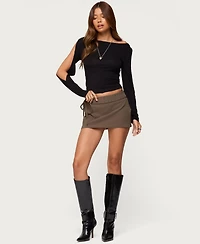 Edikted Women's Cade Cutout Sleeves Boat Neck Top