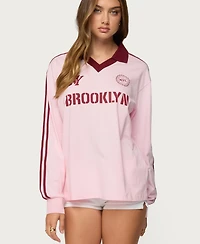 Edikted Women's Brooklyn Contrast Oversized Polo Top