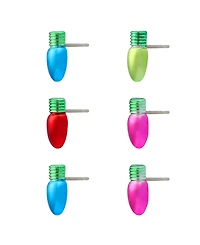 Betsey Johnson Multi-Colored Santa Baby Christmas Lights 6-Piece Stud Earring Set