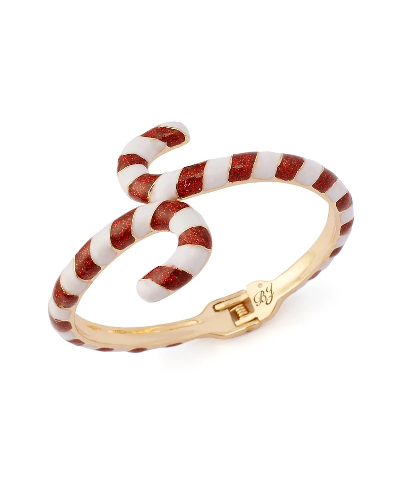 Betsey Johnson Red Santa Baby Candy Cane Bangle Bracelet