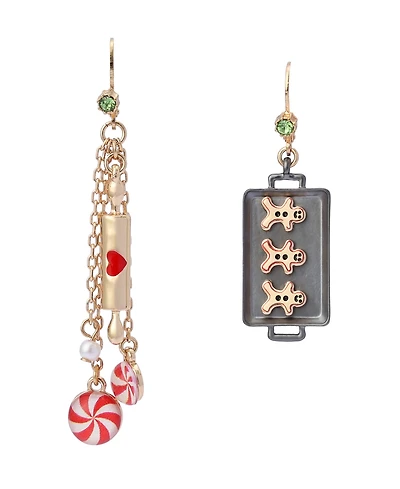 Betsey Johnson Faux Stone Santa Baby Gingerbread Cookie Drop Earrings