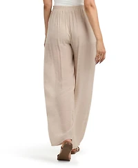 Bcx Women's Resort Gauzy Texture Mid Rise Wide Leg Pants