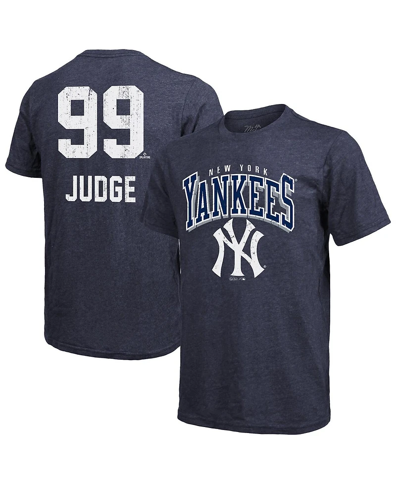 Majestic Threads Men's Aaron Judge Navy New York Yankees Triblend Name Number T-Shirt