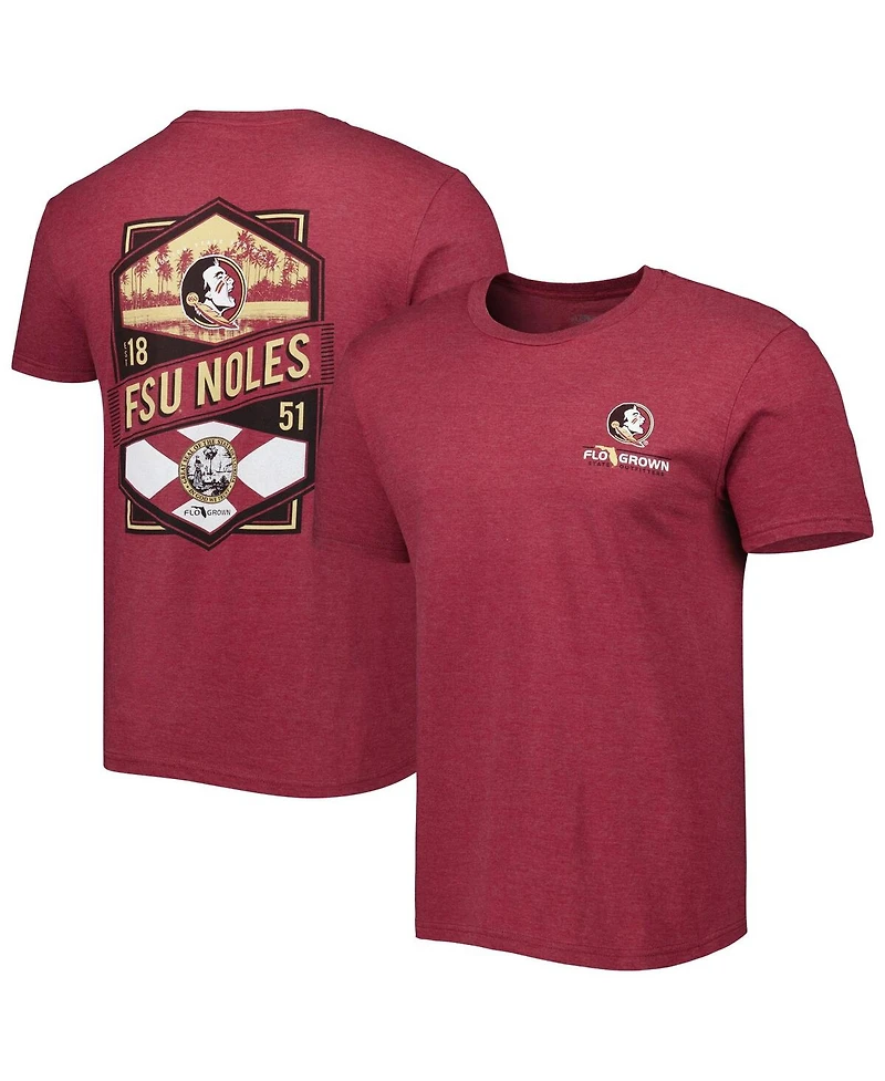 Flogrown Men's Garnet Florida State Seminoles Double Diamond Crest T-Shirt