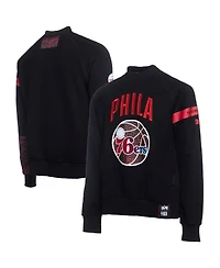 Two Hype x Nba Men's Black Philadelphia 76ers Culture Hoops Collection Premium Pullover Sweatshirt