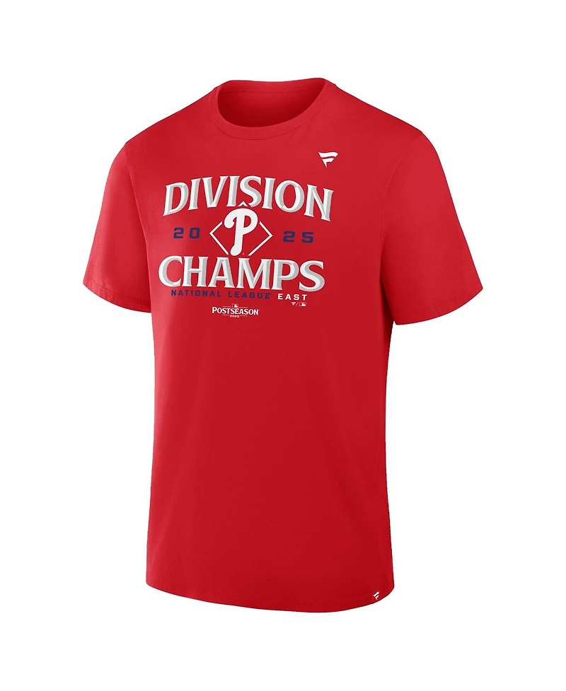 Fanatics Big Boys and Girls Red Philadelphia Phillies 2025 Nl East Division Champions Locker Room T-Shirt