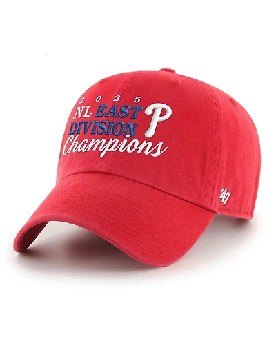 '47 Brand Men's Red Philadelphia Phillies 2025 Nl East Division Champions Clean Up Adjustable Hat
