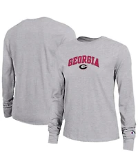 Champion Women's Gray Georgia Bulldogs Arch Over Logo Long Sleeve T-Shirt
