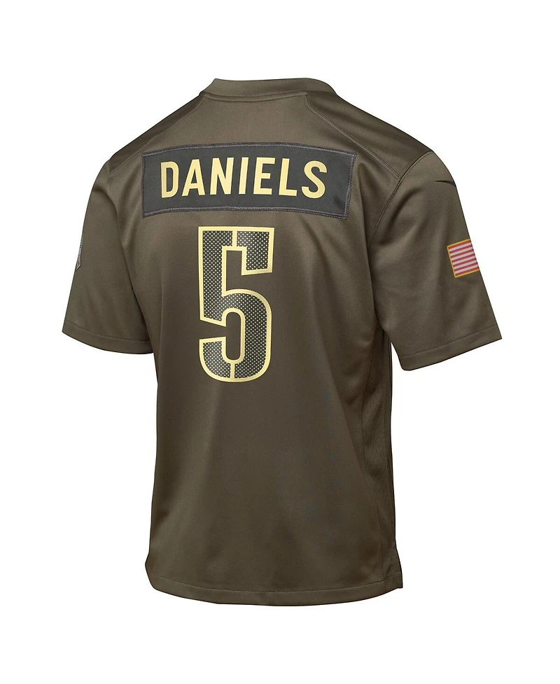 Nike Big Boys and Girls Jayden Daniels Olive Washington Commanders 2025 Salute to Service Game Jersey