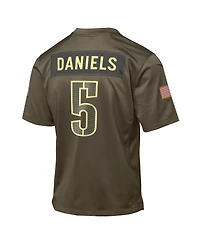 Nike Big Boys and Girls Jayden Daniels Olive Washington Commanders 2025 Salute to Service Game Jersey