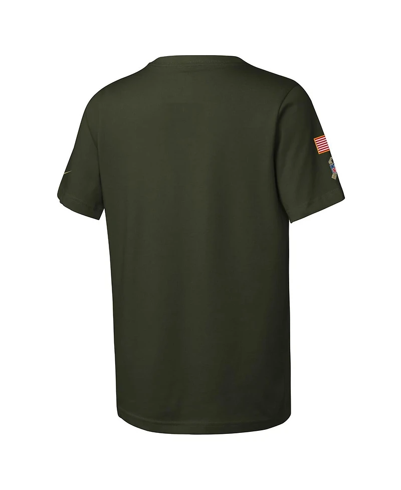 Nike Big Boys and Girls Olive Miami Dolphins 2025 Salute to Service Sideline Dri-fit T-Shirt