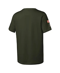 Nike Big Boys and Girls Olive Miami Dolphins 2025 Salute to Service Sideline Dri-fit T-Shirt