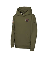 Nike Big Boys and Girls Olive Chicago Bears 2025 Salute to Service Club Fleece Hoodie