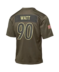 Nike Big Boys and Girls T.j. Watt Olive Pittsburgh Steelers 2025 Salute to Service Game Jersey