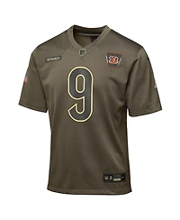 Nike Big Boys and Girls Joe Burrow Olive Cincinnati Bengals 2025 Salute to Service Game Jersey