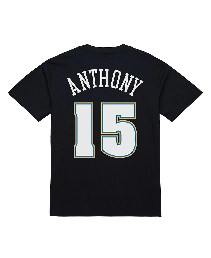 Mitchell & Ness Men's Carmelo Anthony Black Denver Nuggets Rookie Photo Name Number T-Shirt