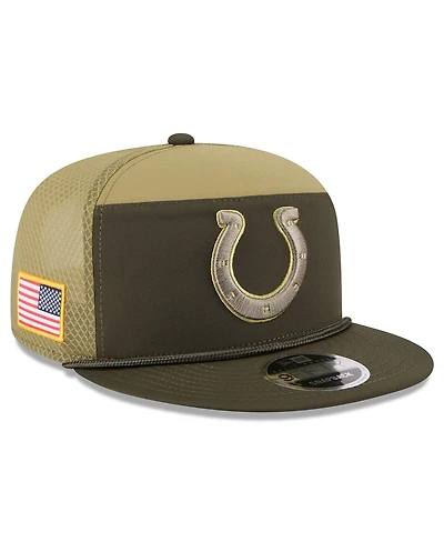 New Era Men's Dark Green Indianapolis Colts 2025 Salute to Service Split Panel 9FIFTY Snapback Hat