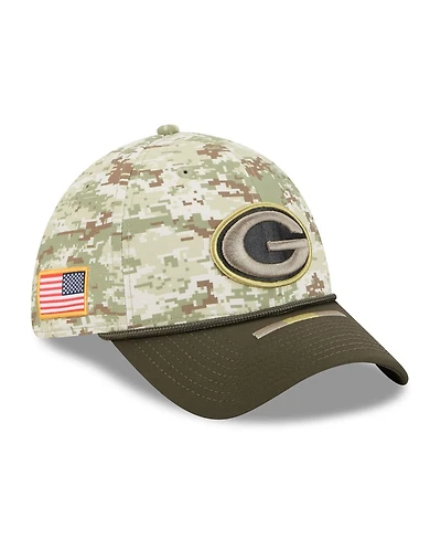 New Era Men's Camo/Dark Green/Dark Green Bay Packers 2025 Salute to Service 39THIRTY Flex Hat
