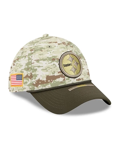 New Era Men's Camo/Dark Green/Dark Green Pittsburgh Steelers 2025 Salute to Service 39THIRTY Flex Hat