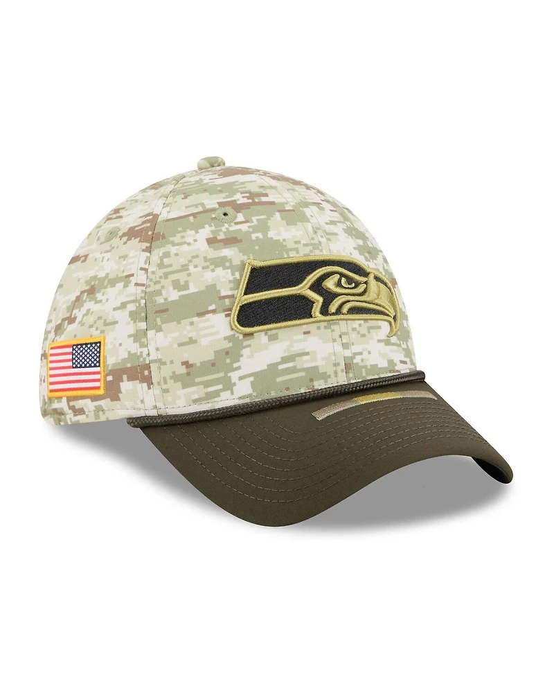 New Era Men's Camo/Dark Green/Dark Green Seattle Seahawks 2025 Salute to Service 39THIRTY Flex Hat