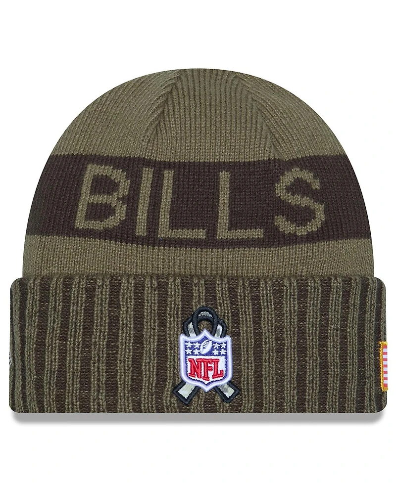New Era Men's Dark Green Buffalo Bills 2025 Salute to Service Cuffed Knit Hat