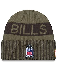 New Era Men's Dark Green Buffalo Bills 2025 Salute to Service Cuffed Knit Hat