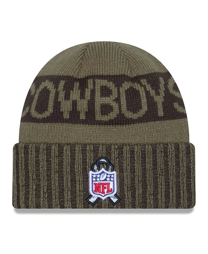 New Era Men's Dark Green Dallas Cowboys 2025 Salute to Service Cuffed Knit Hat