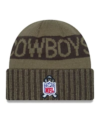 New Era Men's Dark Green Dallas Cowboys 2025 Salute to Service Cuffed Knit Hat