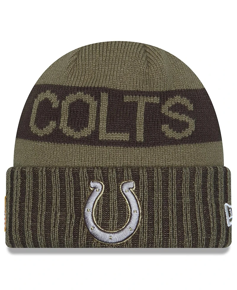 New Era Men's Dark Green Indianapolis Colts 2025 Salute to Service Cuffed Knit Hat