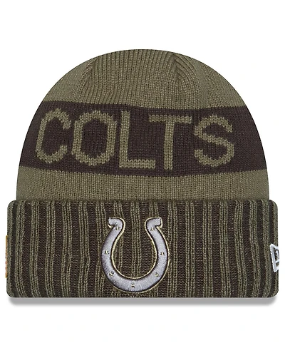 New Era Men's Dark Green Indianapolis Colts 2025 Salute to Service Cuffed Knit Hat