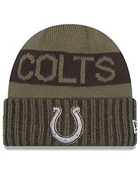 New Era Men's Dark Green Indianapolis Colts 2025 Salute to Service Cuffed Knit Hat