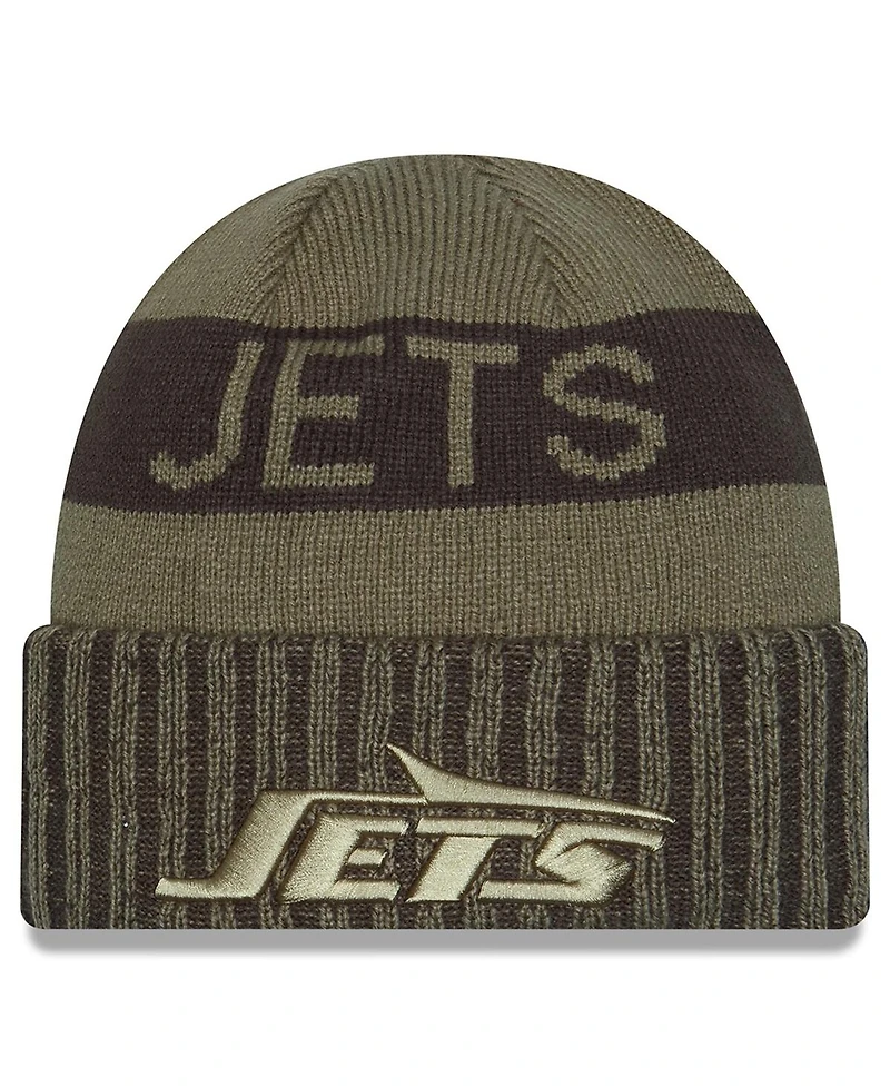 New Era Men's Dark Green New York Jets 2025 Salute to Service Cuffed Knit Hat