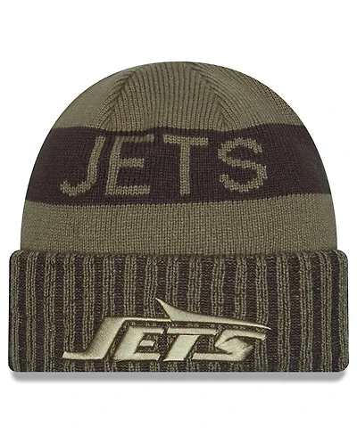 New Era Men's Dark Green New York Jets 2025 Salute to Service Cuffed Knit Hat