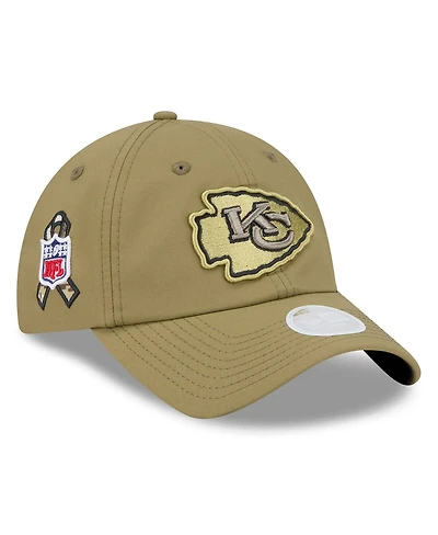 New Era Women's Green Kansas City Chiefs 2025 Salute to Service Pony Tail Adjustable Hat