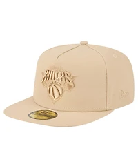 New Era Men's Khaki York Knicks Color Pack A-Frame 59FIFTY Fitted Hat